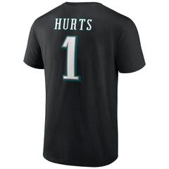 Jalen Hurts Philadelphia Eagles Icon Player Name & Number T-Shirt Black | NFL