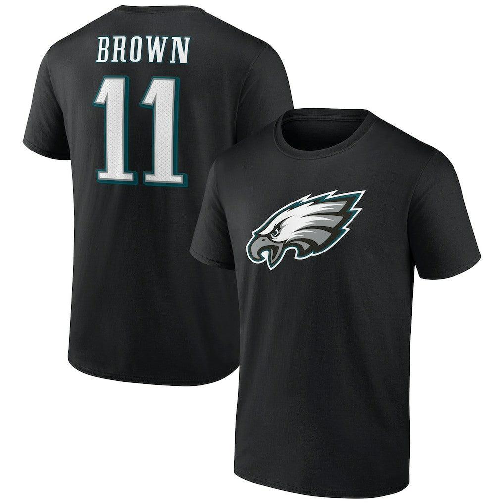 A.J. Brown Philadelphia Eagles Icon Player Name & Number T-Shirt Black | NFL