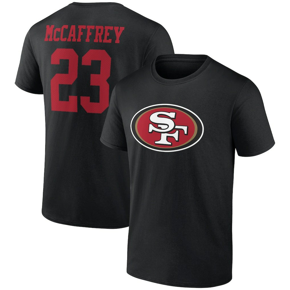 Christian McCaffrey San Francisco 49ers Icon Player Name & Number T-Shirt Black | NFL