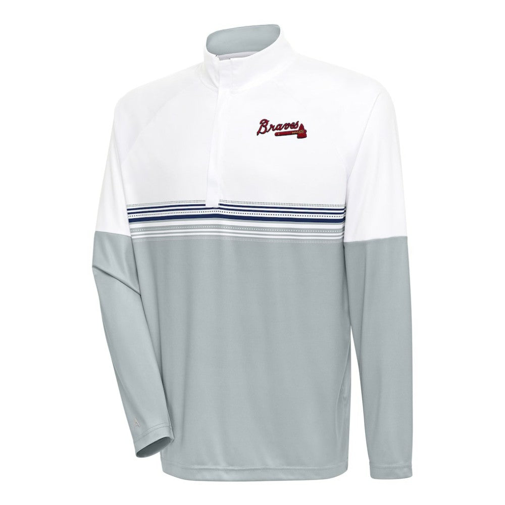 Atlanta Braves Antigua Bender Quarter-Zip Pullover Top - MLB