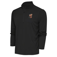 Cleveland Browns Antigua Team Logo Tribute Quarter-Zip Pullover Top Charcoal | NFL