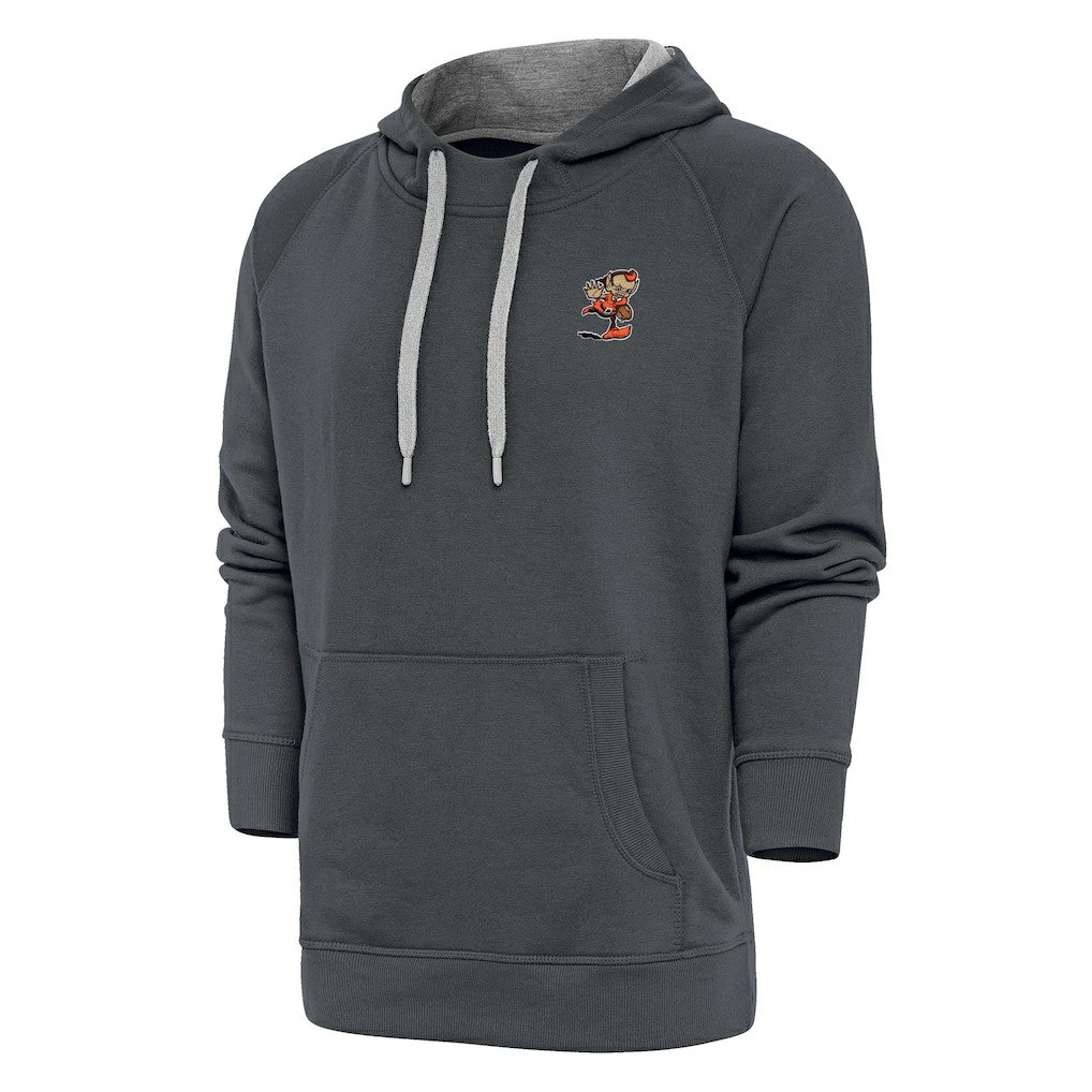 Cleveland Browns Antigua Team Logo Victory Pullover Hoodie Charcoal | NFL