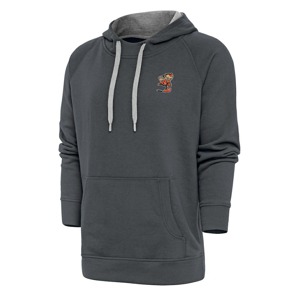 Cleveland Browns Antigua Team Logo Victory Pullover Hoodie Charcoal | NFL