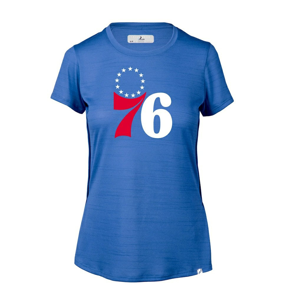 Philadelphia 76ers Levelwear Women's Lux Core T-Shirt Heather Royal - NBA