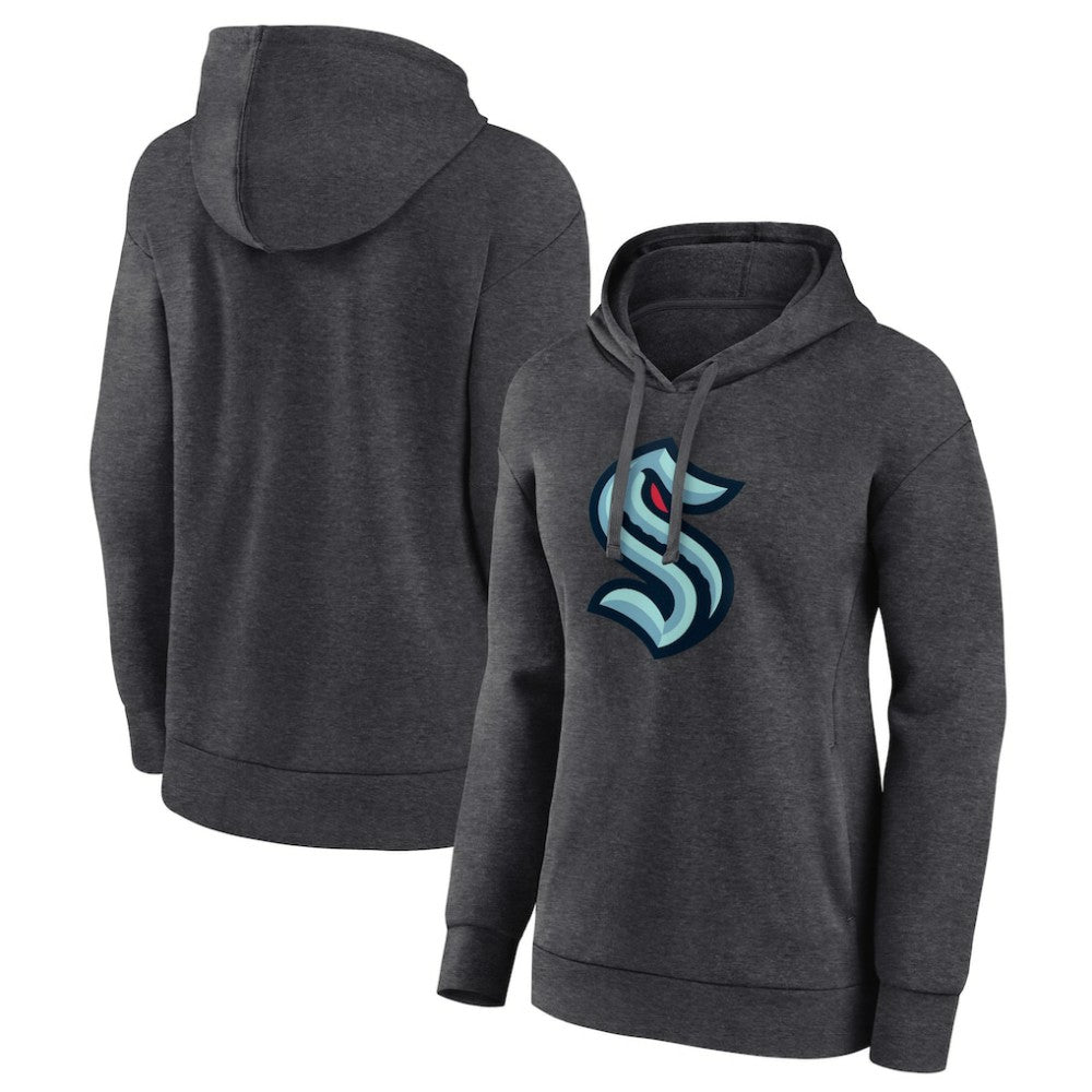 Seattle Kraken Women's Primary Logo Pullover Hoodie - Charcoal - NHL