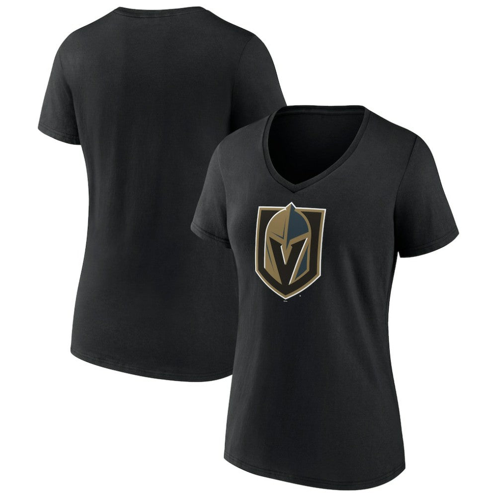 Vegas Golden Knights Women's Team Primary Logo V-Neck T-Shirt - Black - NHL