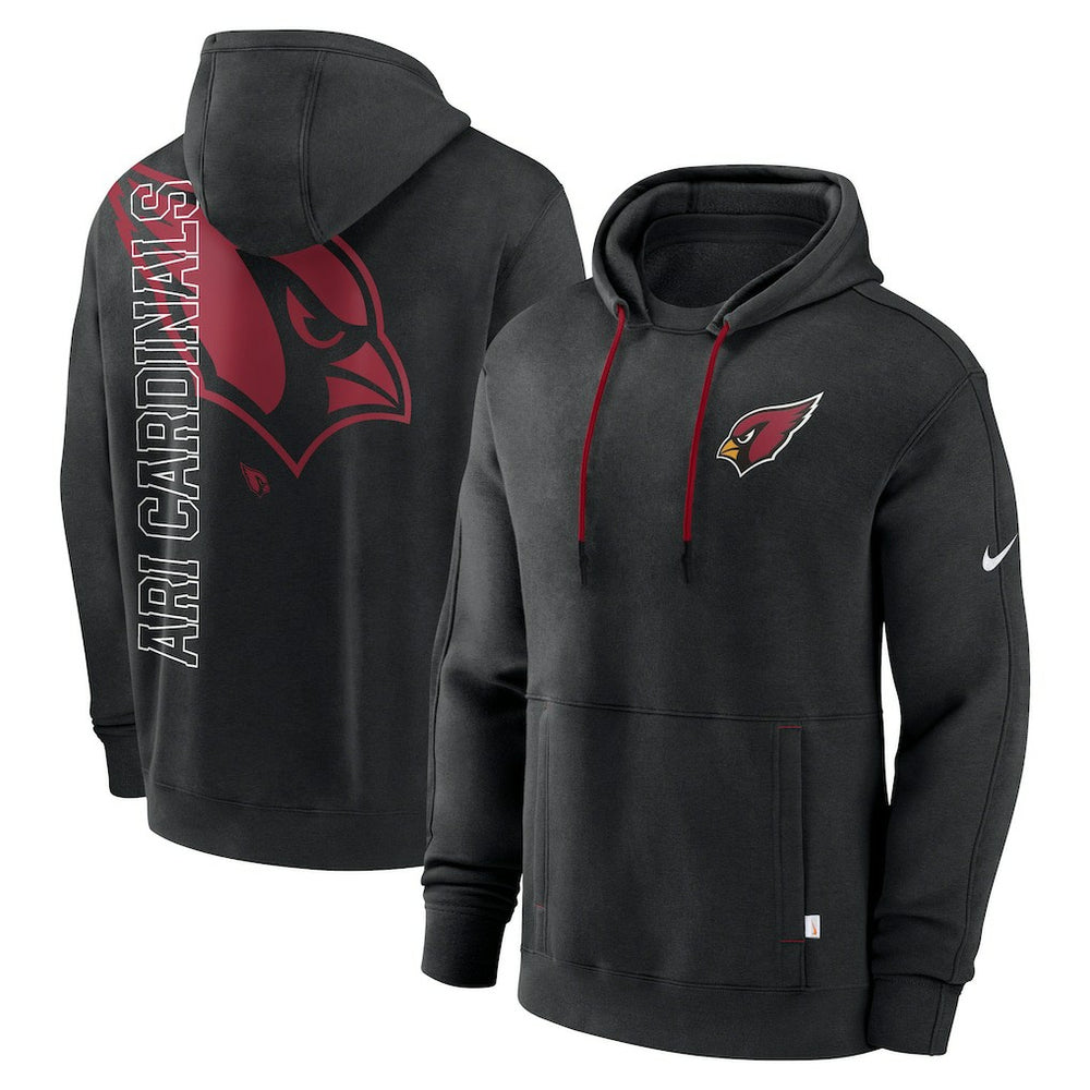 Arizona Cardinals Layered Logo Statement Pullover Hoodie Black | Nike for Sale