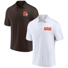 Cleveland Browns Lockup Two-Pack Polo Set White/Brown | Fanatics