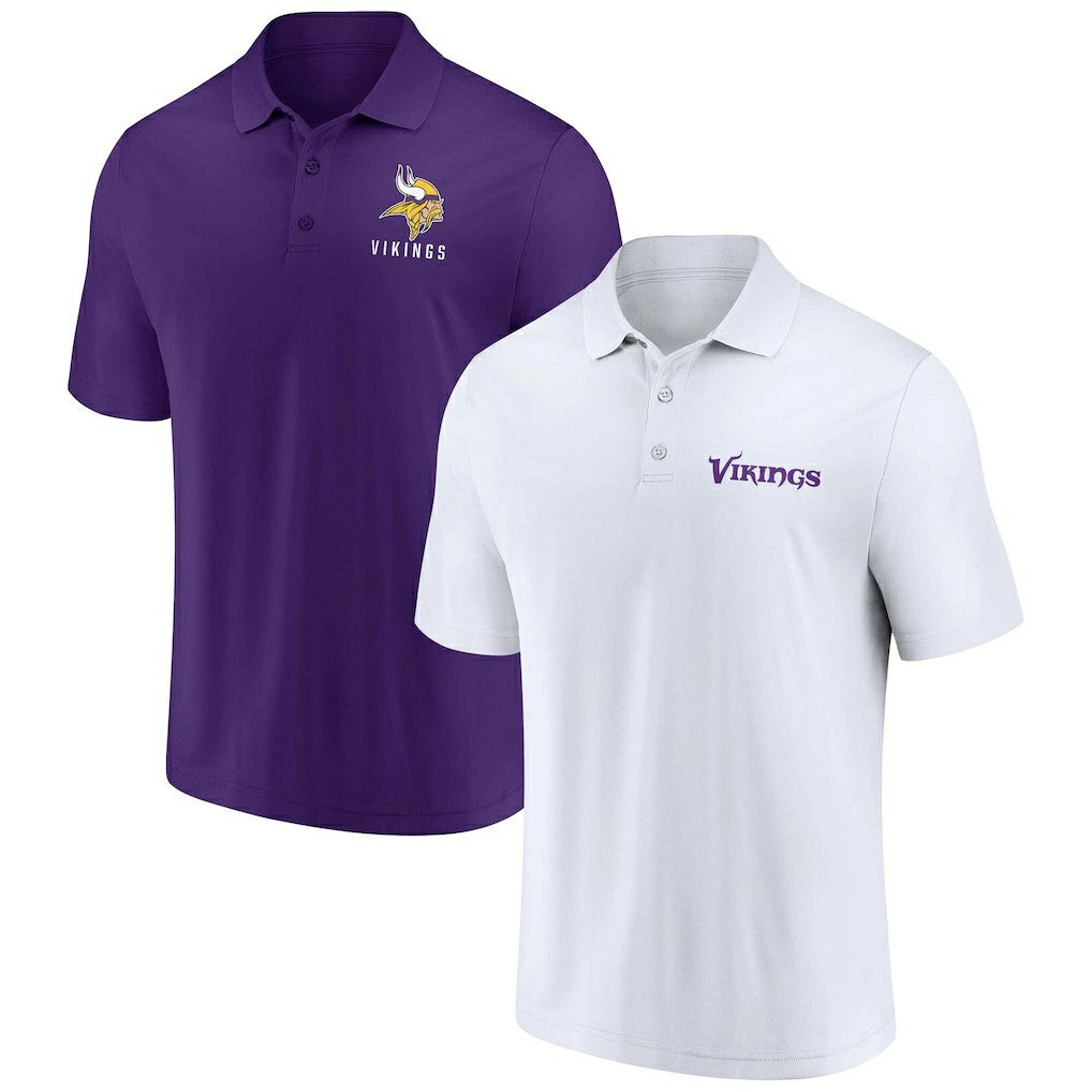 Minnesota Vikings Lockup Two-Pack Polo Set White/Purple | Fanatics