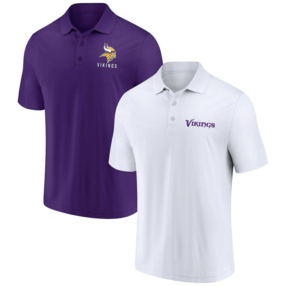 Minnesota Vikings Lockup Two-Pack Polo Set White/Purple | Fanatics
