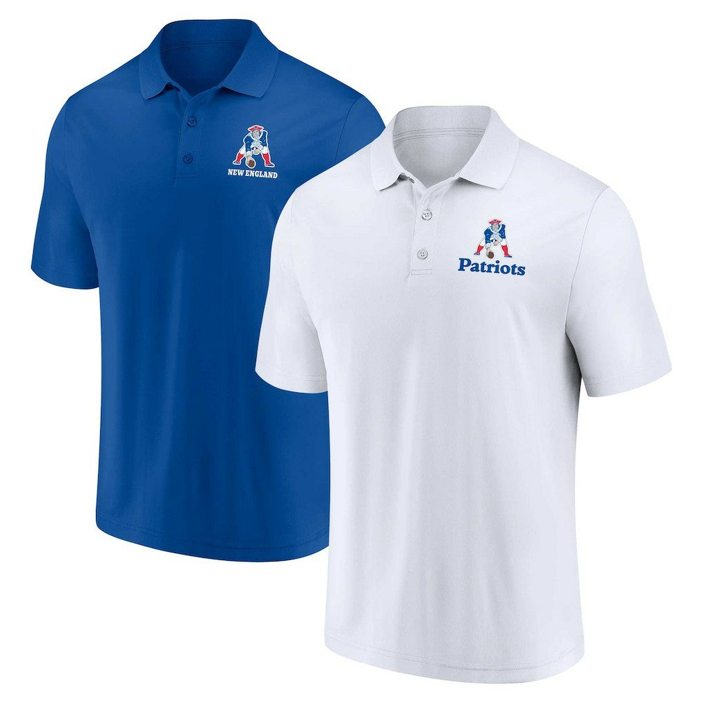 New England Patriots Throwback Two-Pack Polo Set White/Royal | Fanatics