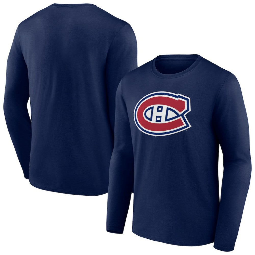 Montreal Canadiens Primary Logo Team Long Sleeve T-Shirt - Navy - NHL