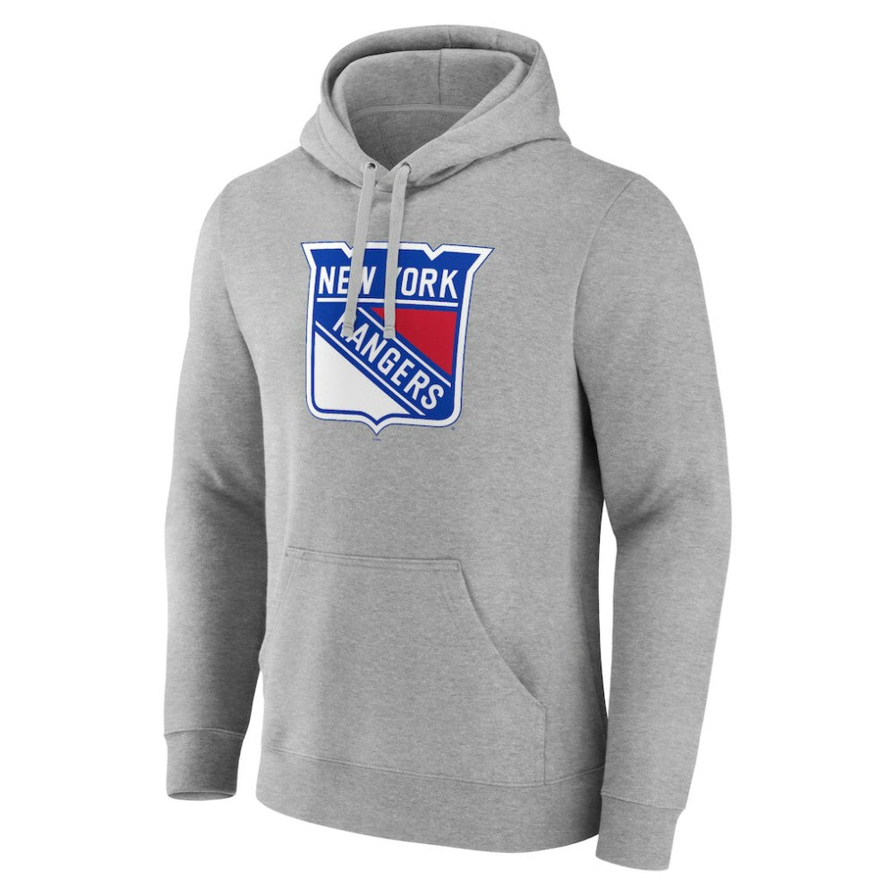 New York Rangers Primary Team Logo Pullover Hoodie - Gray - NHL