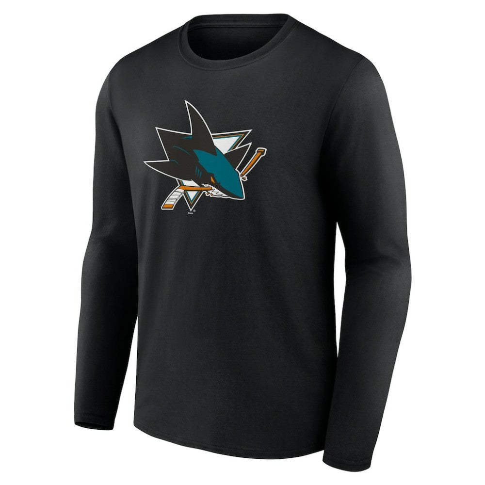 San Jose Sharks Primary Logo Team Long Sleeve T-Shirt - Black - NHL