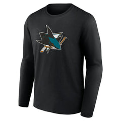 San Jose Sharks Primary Logo Team Long Sleeve T-Shirt - Black - NHL