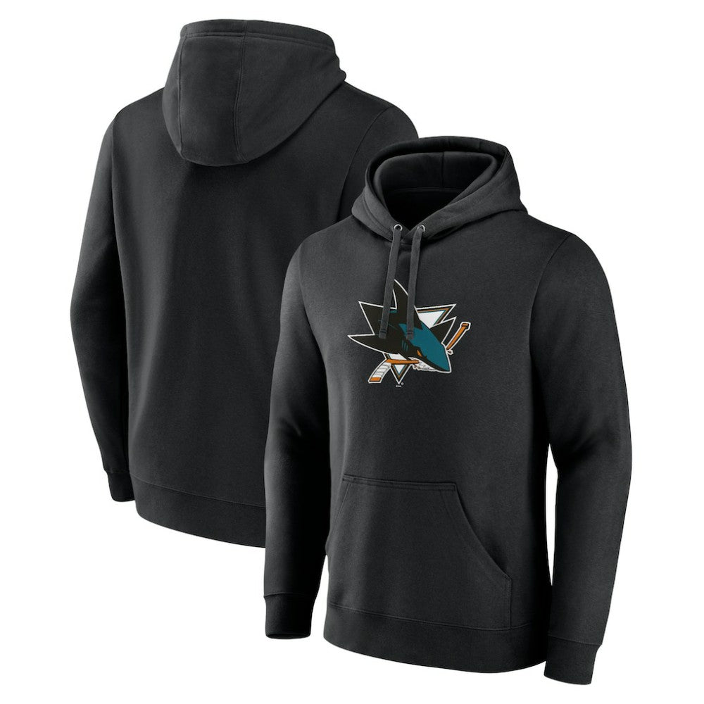 San Jose Sharks Primary Team Logo Pullover Hoodie - Black - NHL