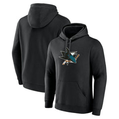 San Jose Sharks Primary Team Logo Pullover Hoodie - Black - NHL
