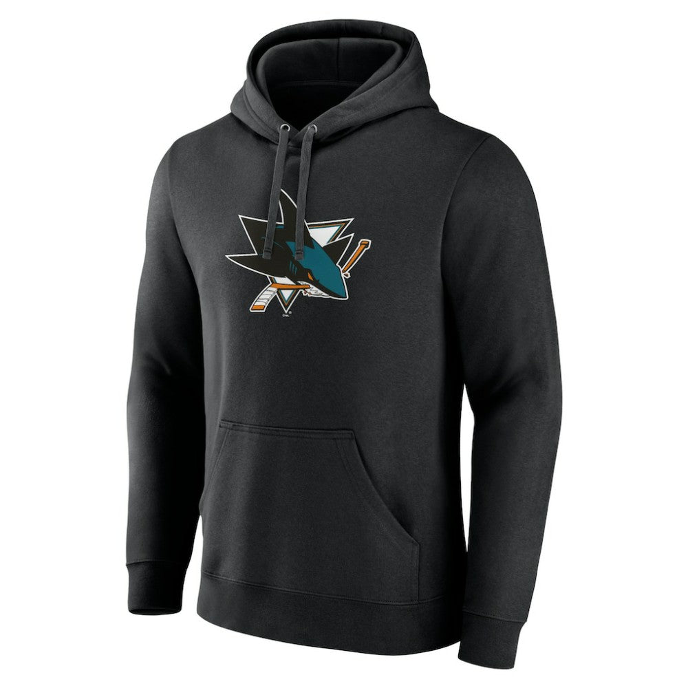 San Jose Sharks Primary Team Logo Pullover Hoodie - Black - NHL
