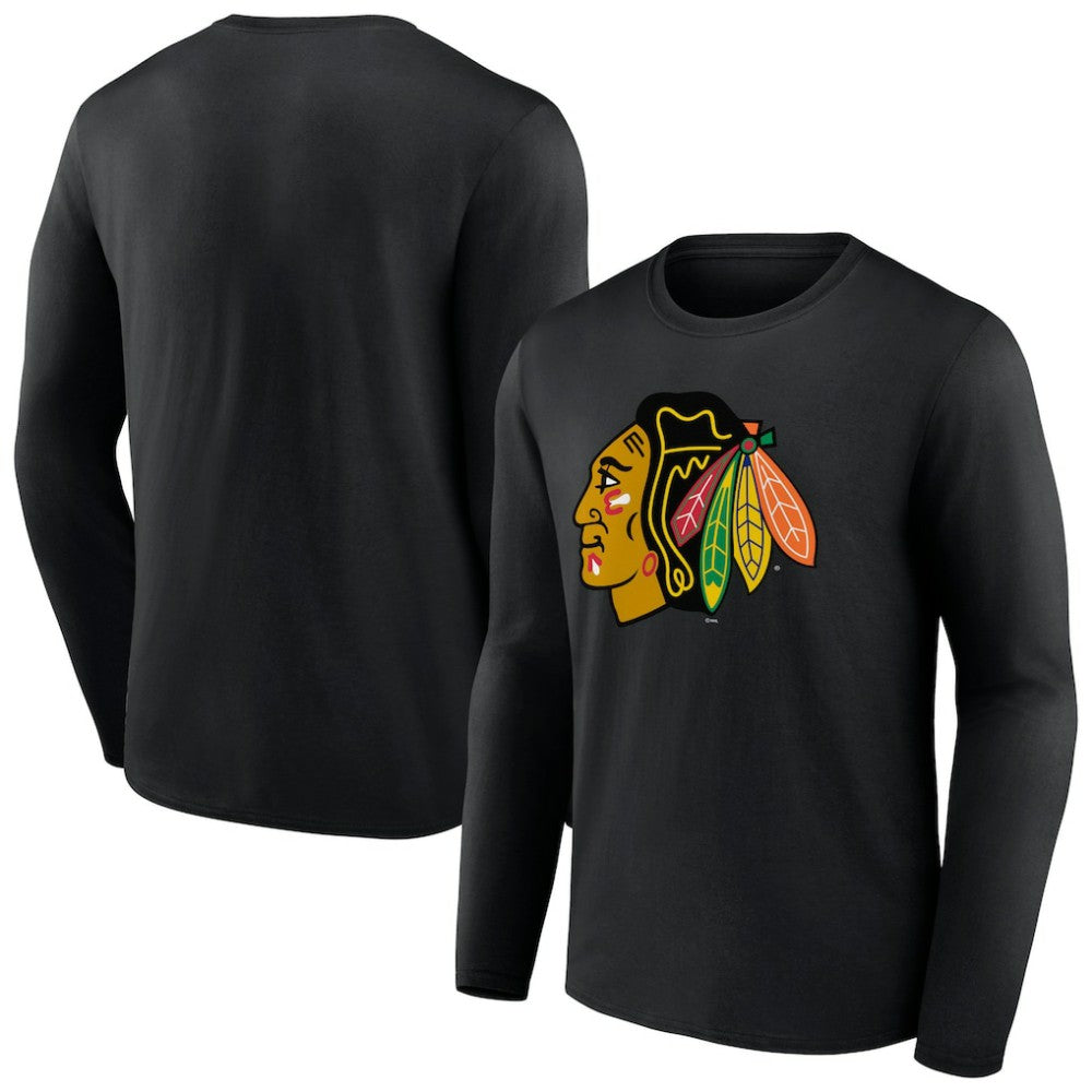 Chicago Blackhawks Primary Logo Team Long Sleeve T-Shirt - Black - NHL