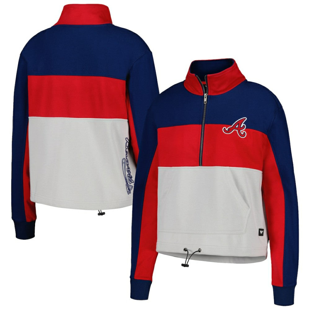 Atlanta Braves The Wild Collective Women's Color Block Half-Zip Jacket - MLB