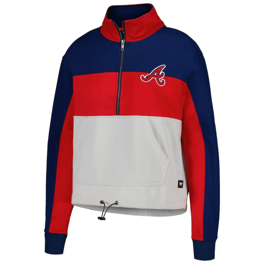 Atlanta Braves The Wild Collective Women's Color Block Half-Zip Jacket - MLB