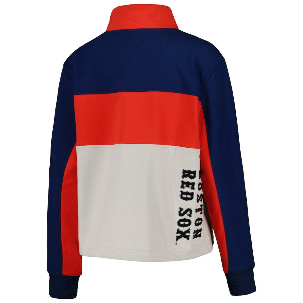 Boston Red Sox The Wild Collective Women's Color Block Half-Zip Jacket - MLB