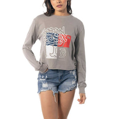 Boston Red Sox The Wild Collective Women's Cropped Long Sleeve T-Shirt - MLB