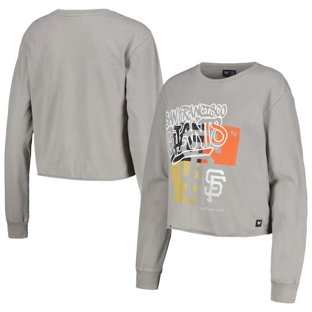 San Francisco Giants The Wild Collective Women's Cropped Long Sleeve T-Shirt - MLB