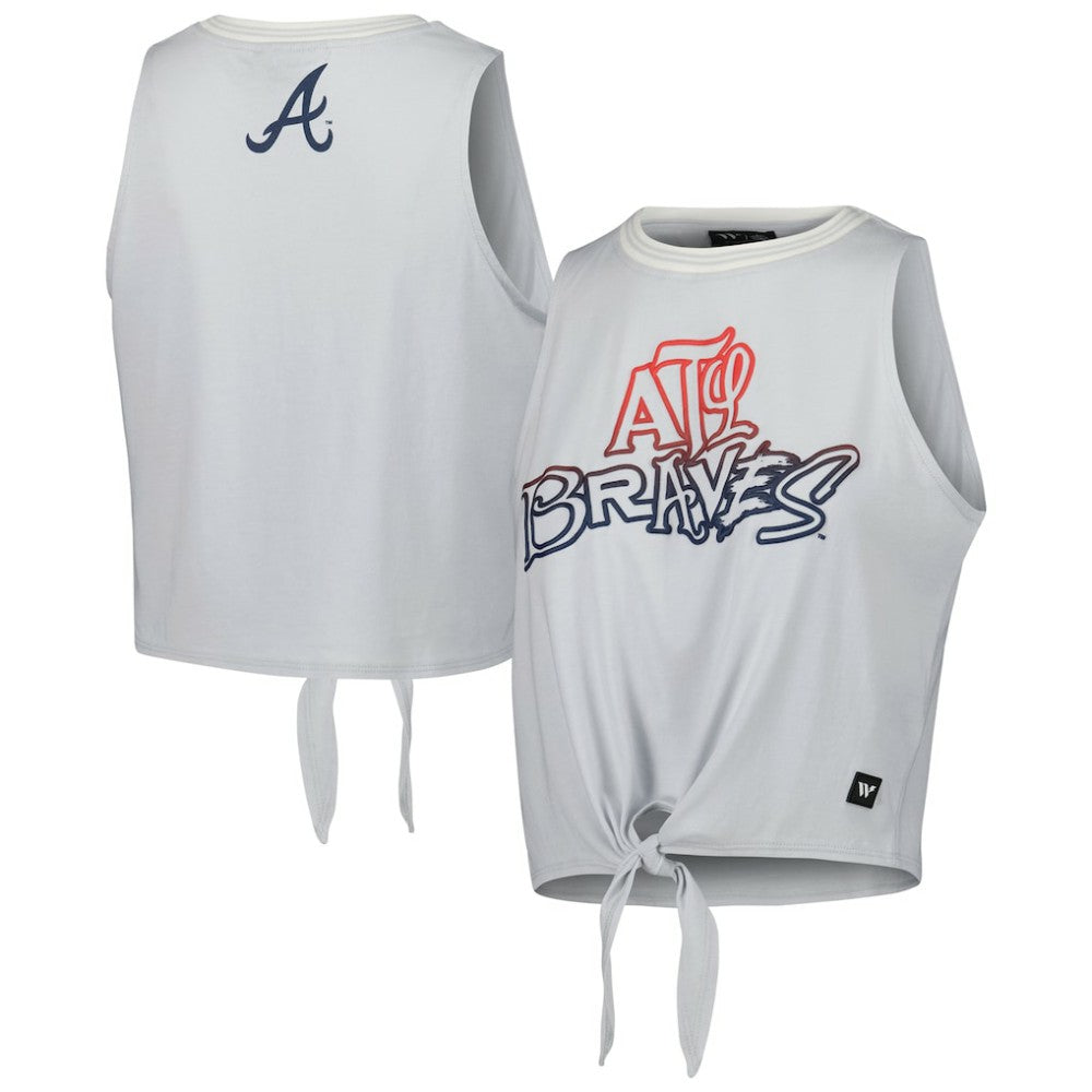 Atlanta Braves The Wild Collective Women's Twisted Tie Front Tank Top - MLB