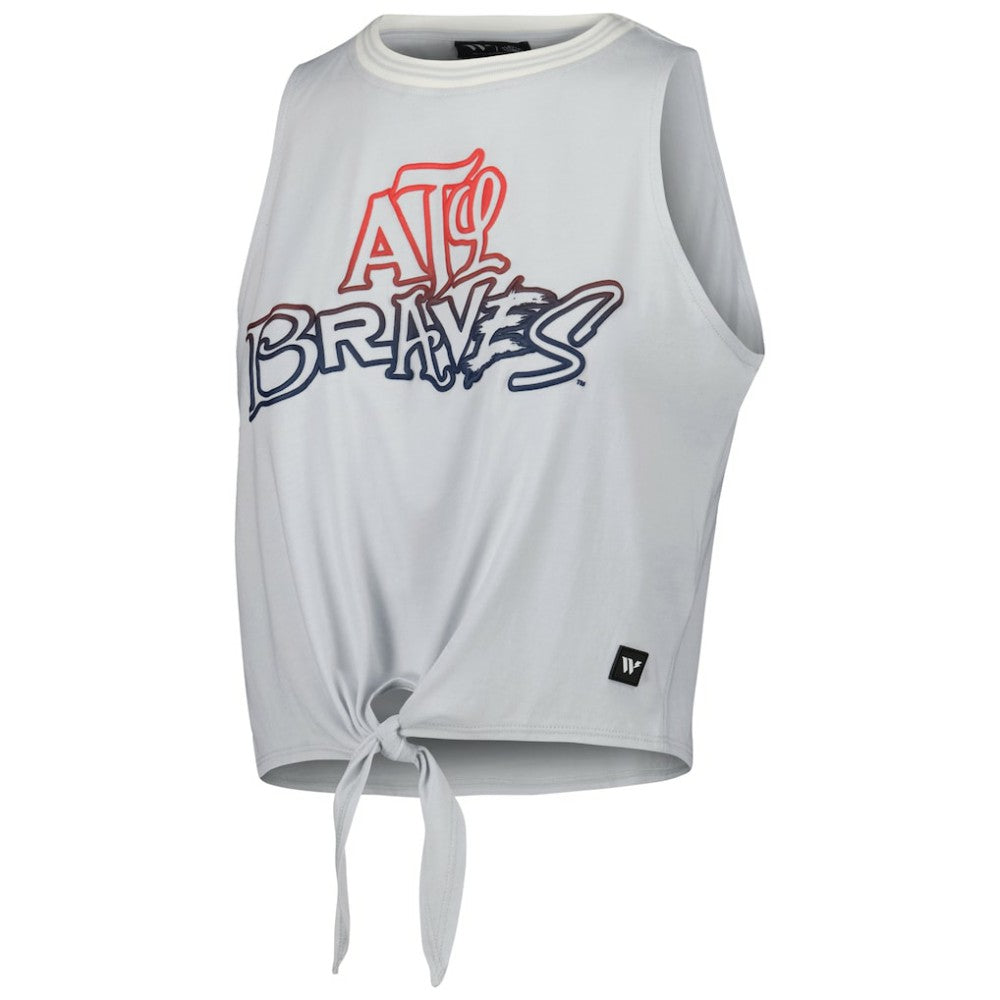 Atlanta Braves The Wild Collective Women's Twisted Tie Front Tank Top - MLB