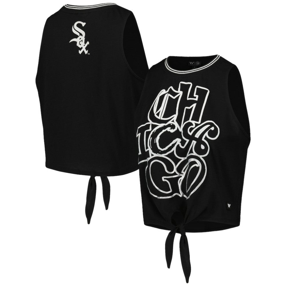 Chicago White Sox The Wild Collective Women's Twisted Tie Front Tank Top - MLB