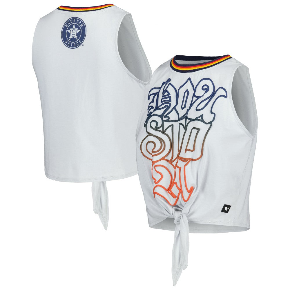 Houston Astros The Wild Collective Women's Twisted Tie Front Tank Top - MLB