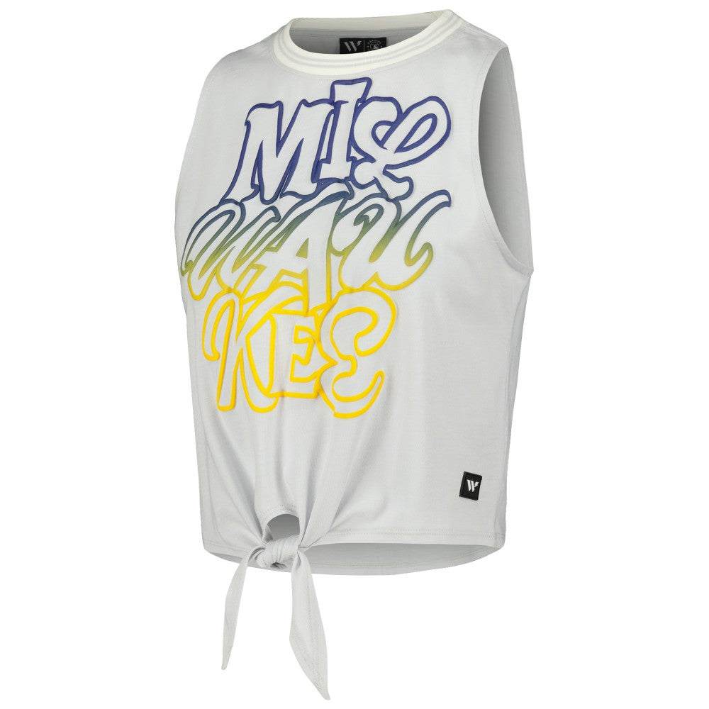Milwaukee Brewers The Wild Collective Women's Twisted Tie Front Tank Top - MLB