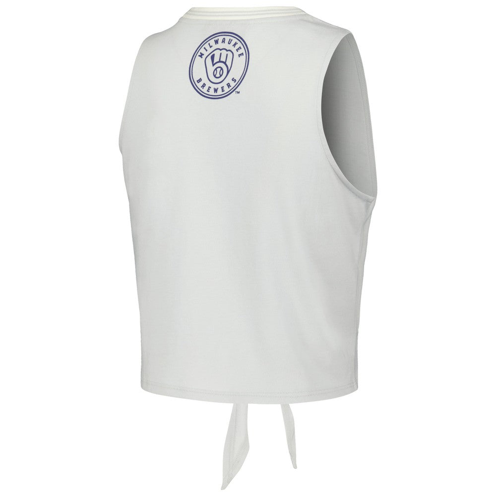 Milwaukee Brewers The Wild Collective Women's Twisted Tie Front Tank Top - MLB