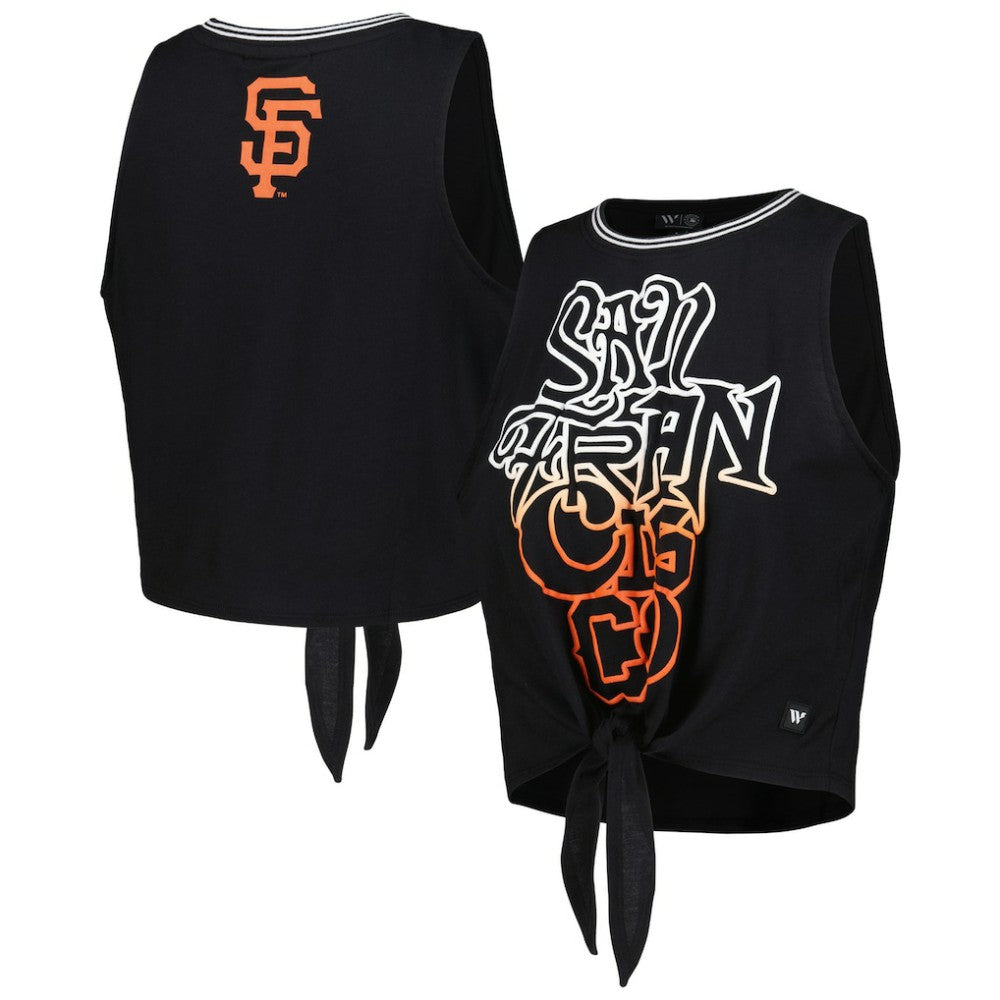 San Francisco Giants The Wild Collective Women's Twisted Tie Front Tank Top - MLB