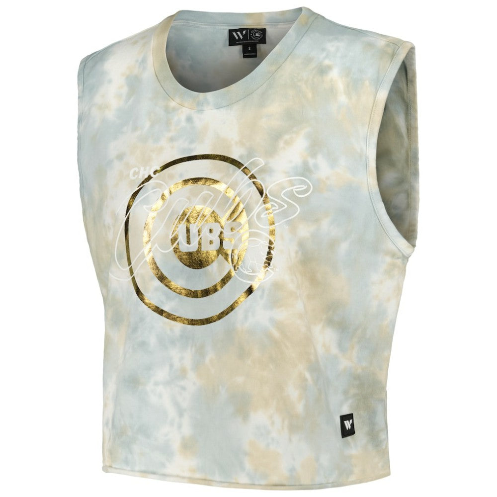 Chicago Cubs The Wild Collective Women's Washed Muscle Tank Top - MLB