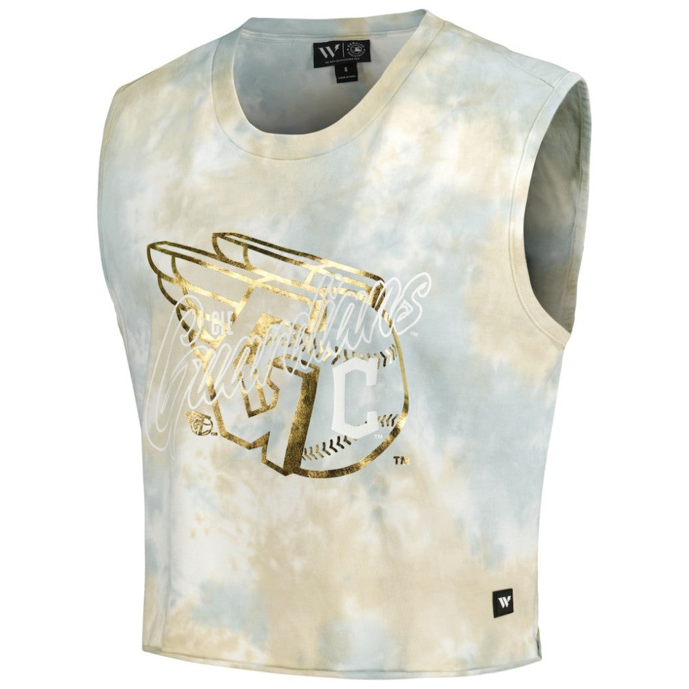 Cleveland Guardians The Wild Collective Women's Washed Muscle Tank Top - MLB