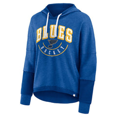 St. Louis Blues Fanatics Women's Lux Lounge Helmet Arch Pullover Hoodie - Heather Blue - NHL