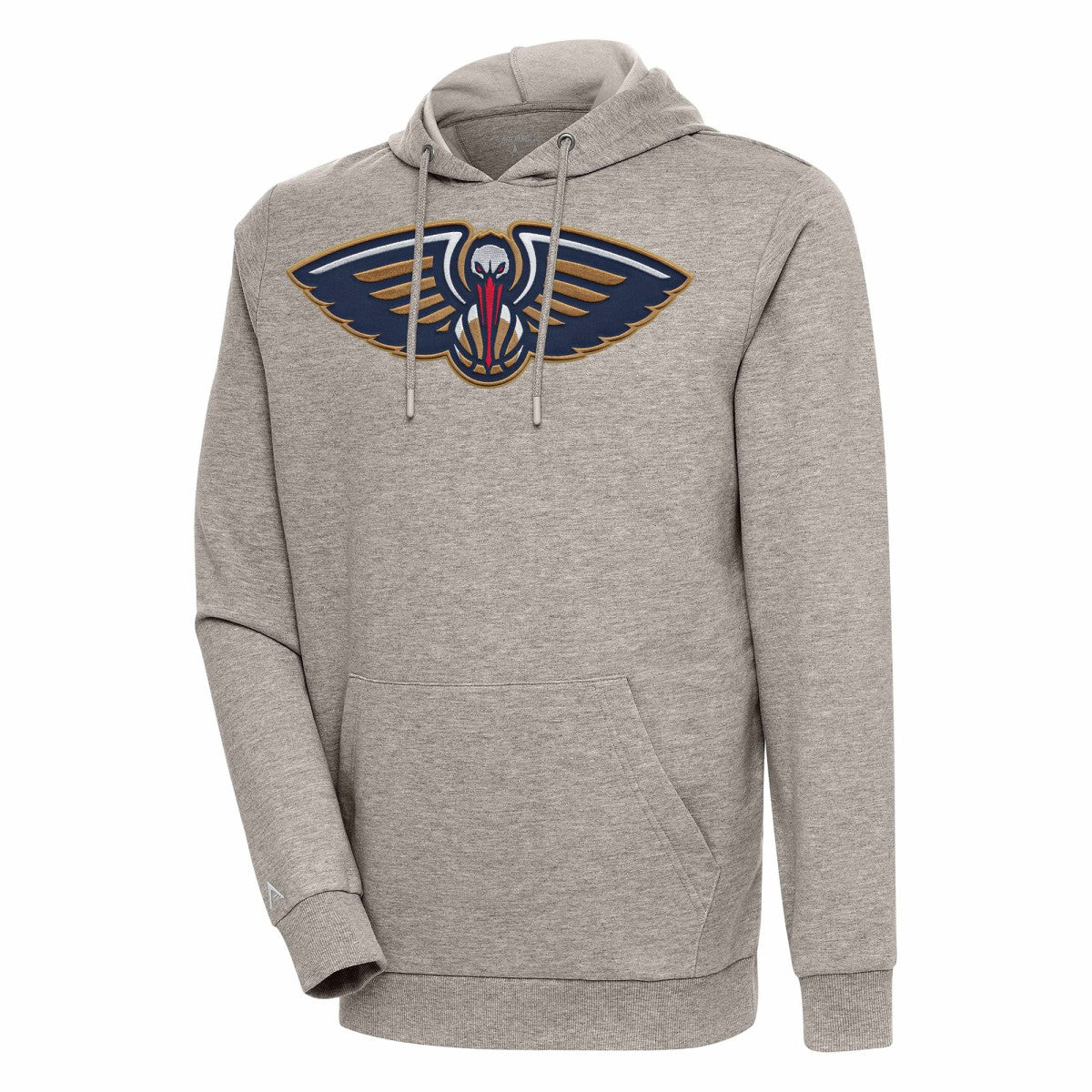 New Orleans Pelicans Antigua Action Pullover Hoodie Oatmeal - NBA