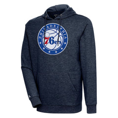 Philadelphia 76ers Antigua Action Pullover Hoodie Heather Navy - NBA