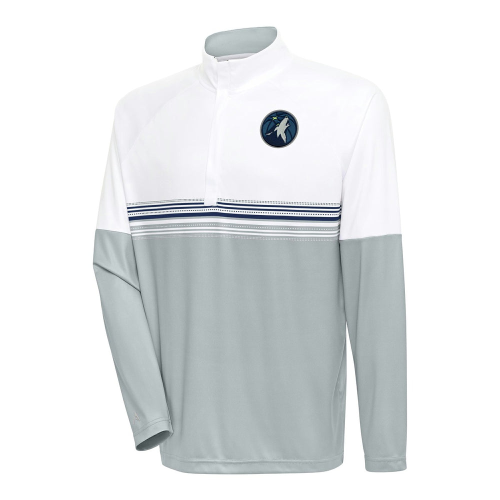 Minnesota Timberwolves Antigua Bender Quarter-Zip Pullover Top White/Navy - NBA