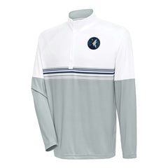 Minnesota Timberwolves Antigua Bender Quarter-Zip Pullover Top White/Navy - NBA