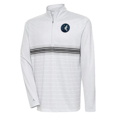 Minnesota Timberwolves Antigua Bullseye Quarter-Zip Pullover Top Heather Gray/Black - NBA