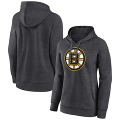 Boston Bruins Women's Primary Logo Pullover Hoodie - Charcoal - NHL