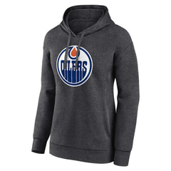 Edmonton Oilers Women's Primary Logo Pullover Hoodie - Charcoal - NHL