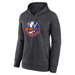 New York Islanders Women's Primary Logo Pullover Hoodie - Charcoal - NHL