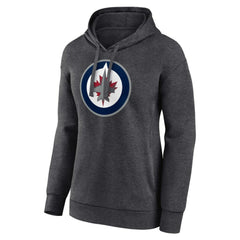 Winnipeg Jets Women's Primary Logo Pullover Hoodie - Charcoal - NHL