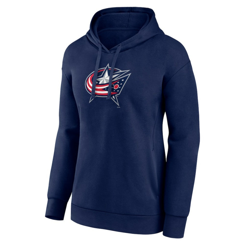 Columbus Blue Jackets Women's Primary Logo Pullover Hoodie - Navy - NHL