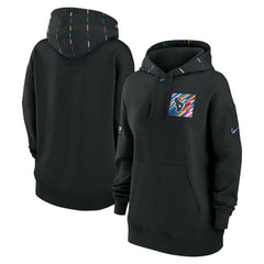 Houston Texans Women's 2023 NFL Crucial Catch Club Pullover Hoodie Black | Nike for Sale