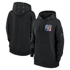 New Orleans Saints Women's 2023 NFL Crucial Catch Club Pullover Hoodie Black | Nike for Sale